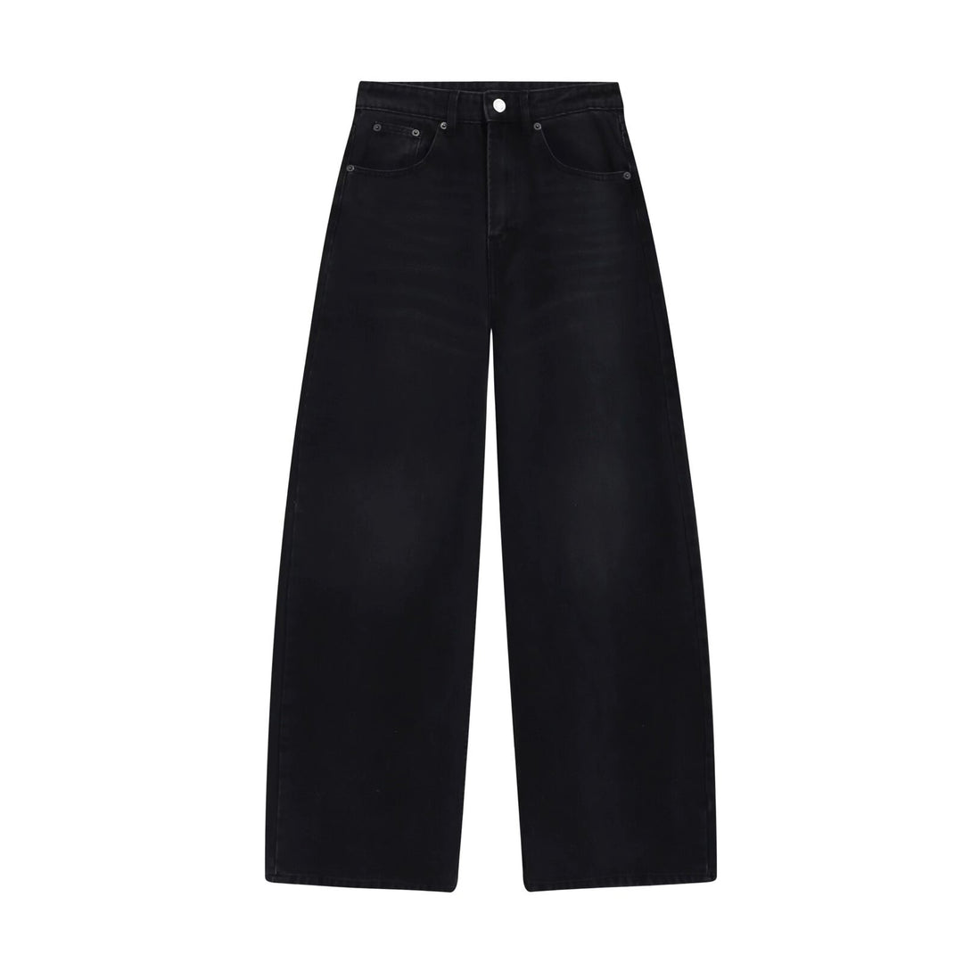 Damen High-Waist Denim-Jeans mit weitem Bein und Fünf-Taschen-Design Echo Archiv