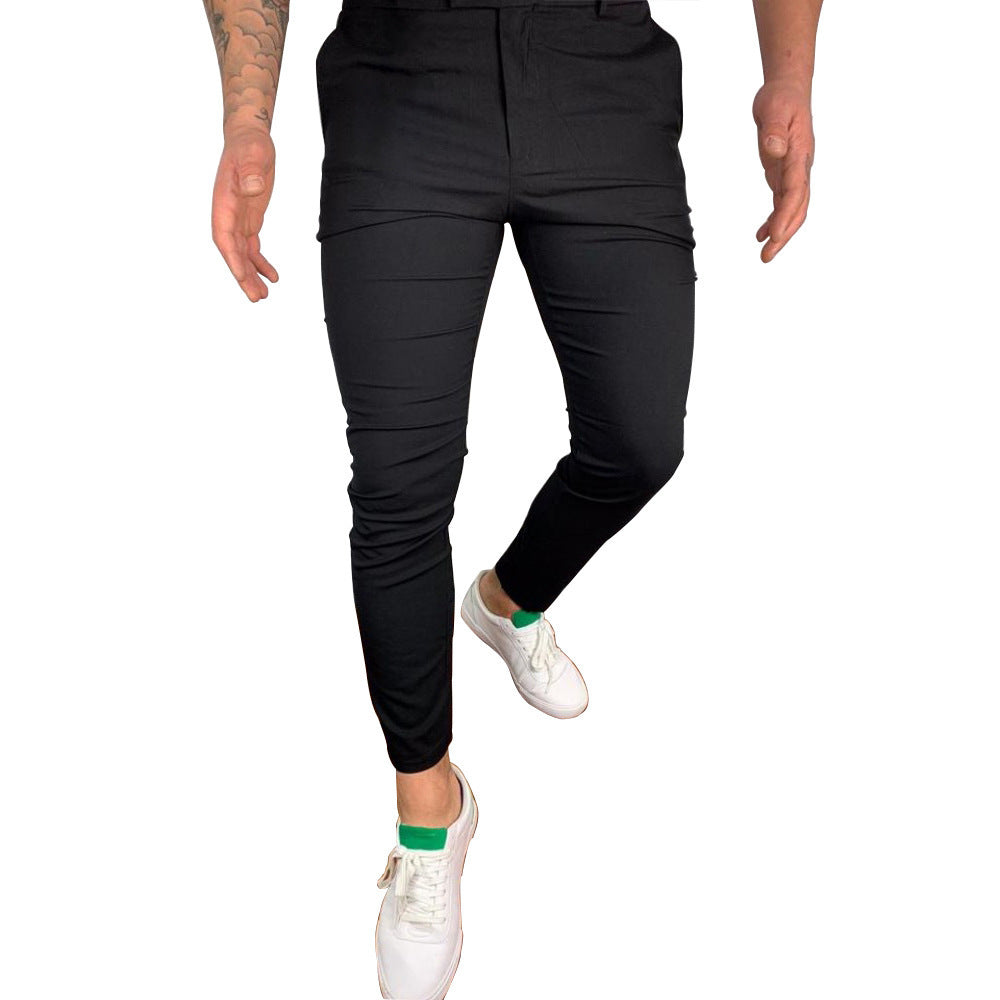 Herren Slim-Fit Anzughose im modernen Design mit elastischem Bund und seitlichen Taschen Echoarchiv
