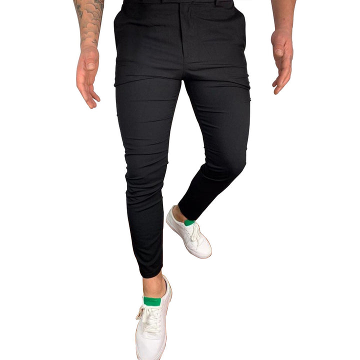 Herren Slim-Fit Anzughose im modernen Design mit elastischem Bund und seitlichen Taschen Echoarchiv