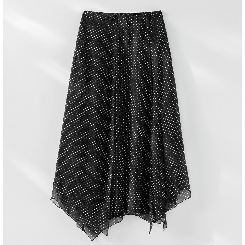 Damen Chiffonbluse mit Schleifenkragen, feinen Pintucks und Tupfenmuster Echoarchiv