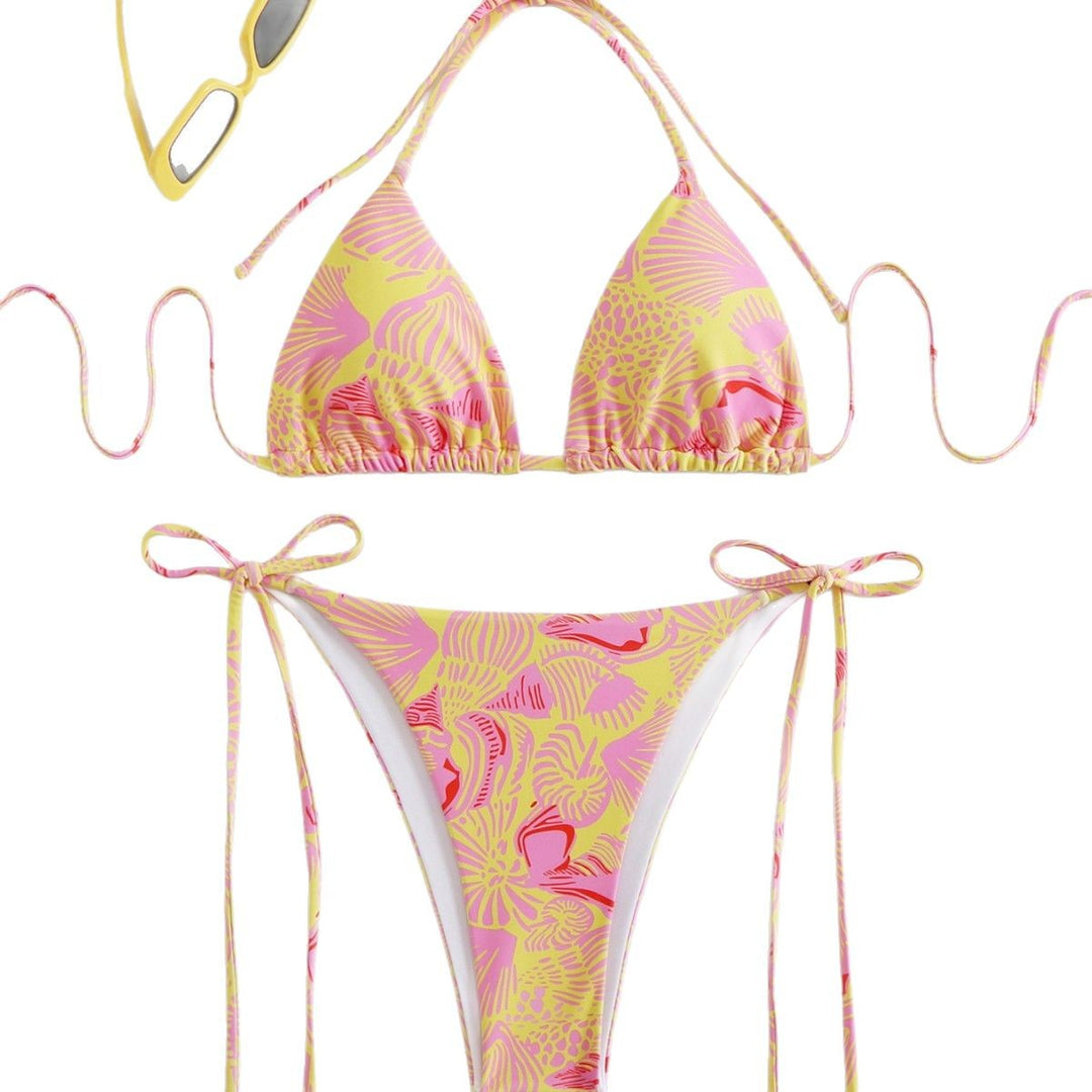 Damen Triangel-Bikini-Set mit seitlichen Schnürdetails Echo Archiv