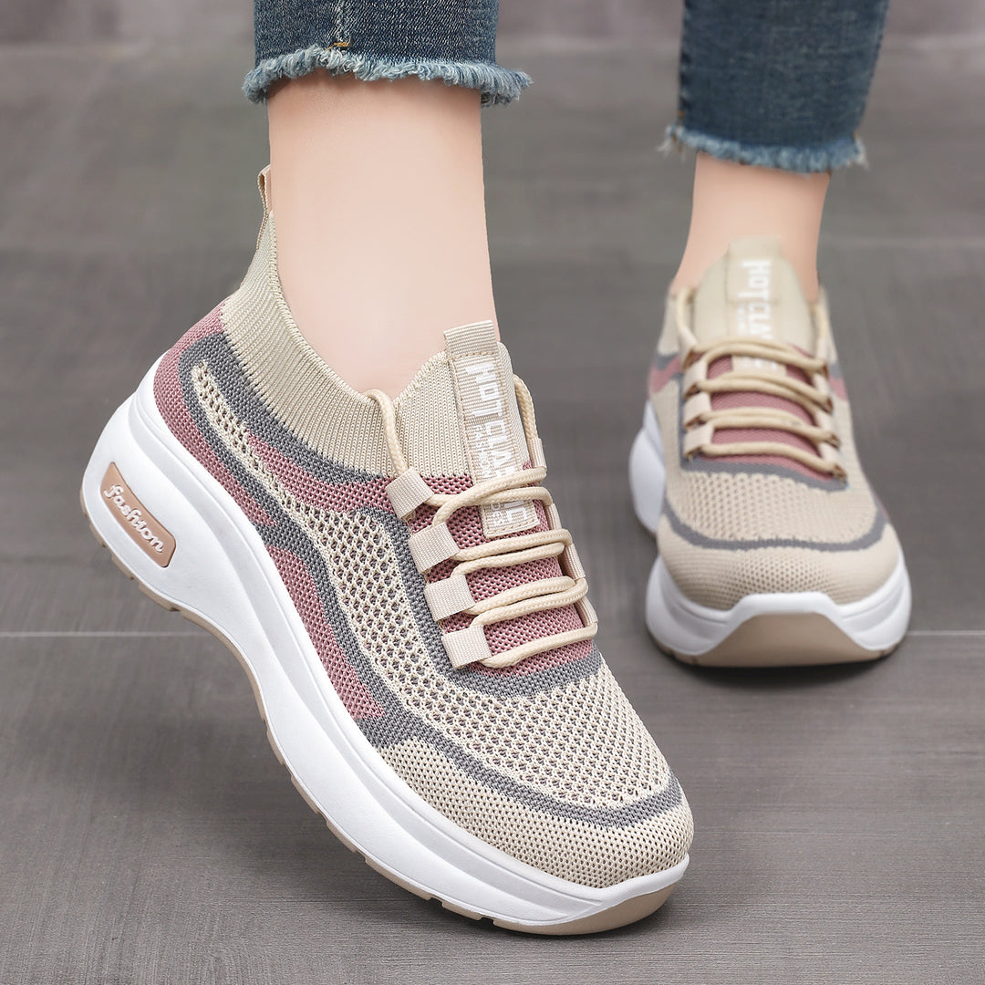 Damen nan gestrickter Sockensneaker mit ergonomischer Komfortsohle und dämpfender Plateauzwischensohle Echo Archiv