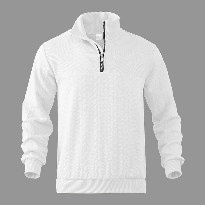 Herren Pullover mit strukturierter Optik und hohem Kragen Echoarchiv