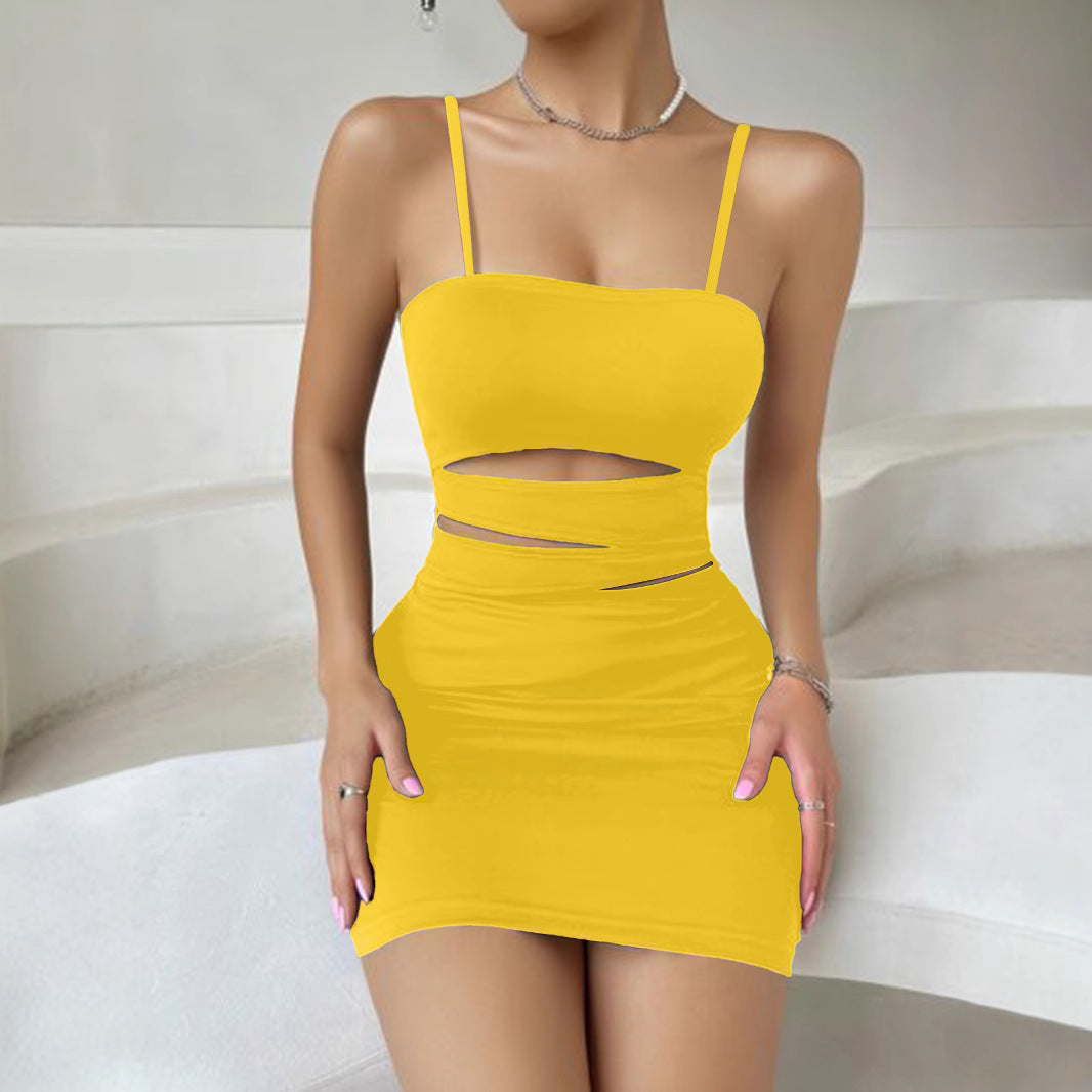 Damen Wickelkleid mit schmalen Spaghetti-Trägern und verführerischem Ausschnitt Echo Archiv