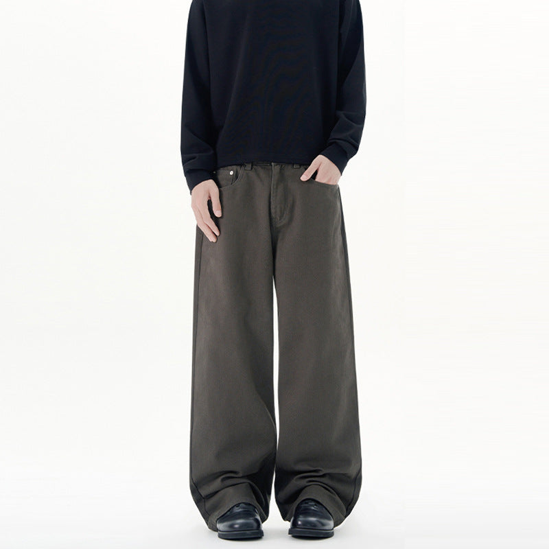 Herren Weit geschnittene Baumwoll-Denim-Jeans mit geradem Bein und cleanem Minimaldesign Echo Archiv