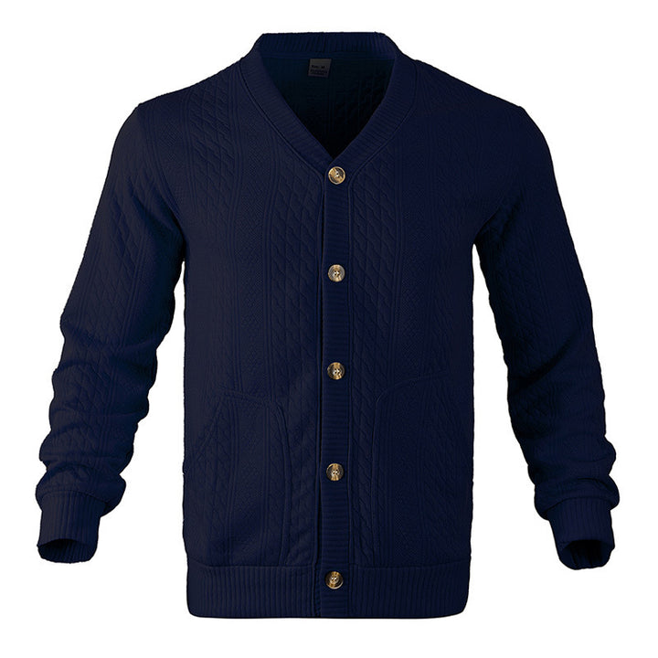 Herren Strickjacke mit strukturierter Oberfläche und praktischen Taschen Echoarchiv