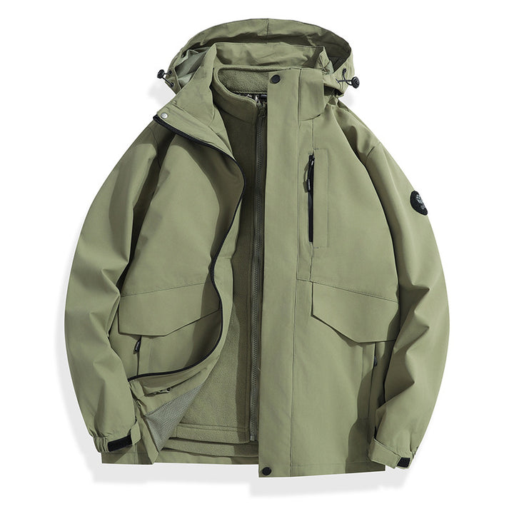 Herren Leichte Softshell-Regenjacke mit herausnehmbarem Fleecefutter, versiegelten Nähten und Multifunktions‑Taschen Echo Archiv