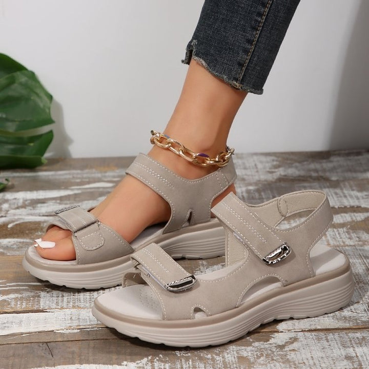 Damen Komfort-Sandalen mit verstellbaren Klettverschlüssen und gepolstertem Fußbett Echo Archiv
