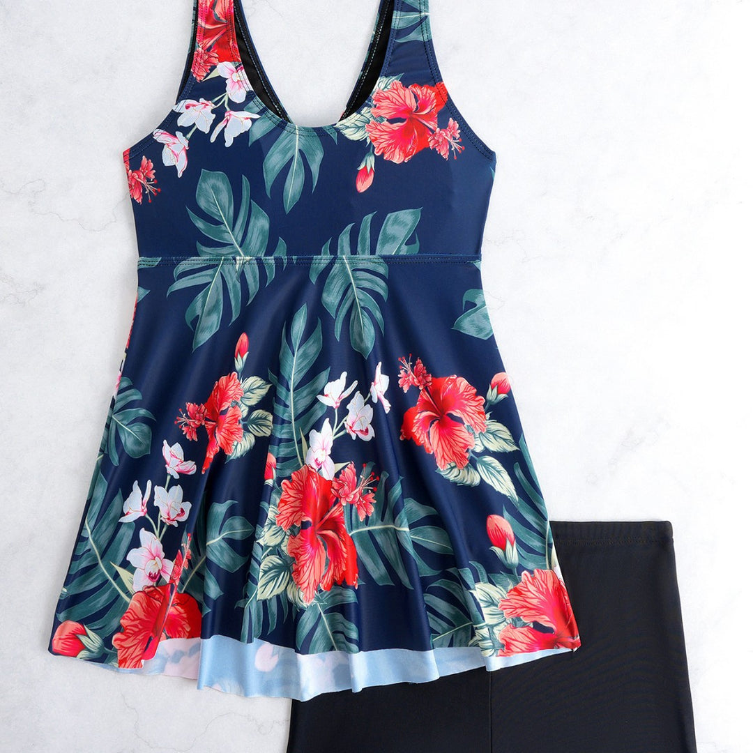 Damen Tankini-Set mit floralem Design und verstellbarem Oberteil Echo Archiv