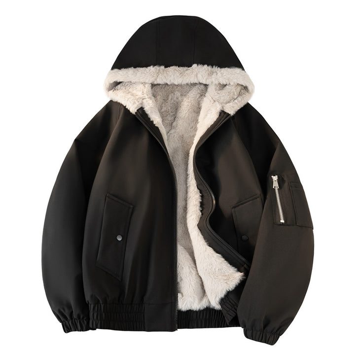 Herren Kapuzen-Bomberjacke mit Teddyfutter, wasserabweisender Außenhülle und Utility-Taschen Echo Archiv