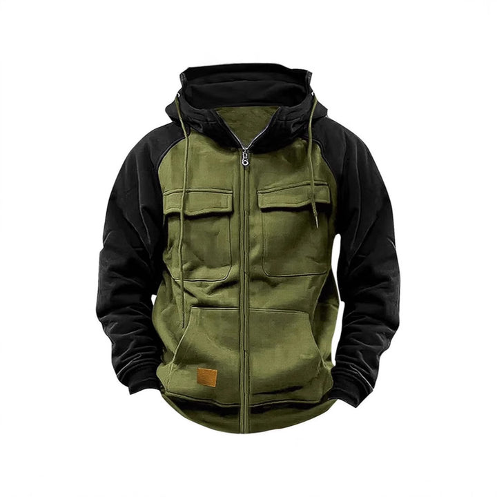 Herren Sportliche Kapuzenjacke mit praktischen Brusttaschen und warmem Fleece-Material Echoarchiv