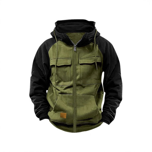 Herren Sportliche Kapuzenjacke mit praktischen Brusttaschen und warmem Fleece-Material Echoarchiv