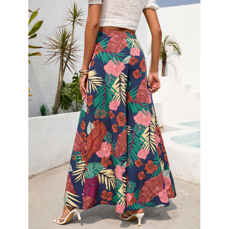 Damen Maxirock mit floralem Print und fließendem Stoff Echo Archiv