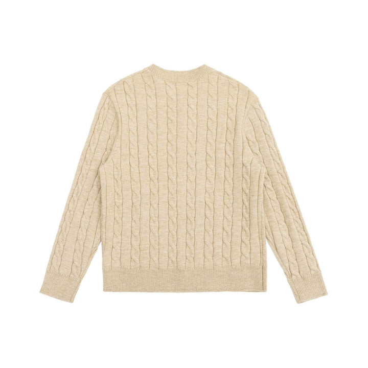 Damen Strick-Cardigan mit Zopfmuster und Rundhalsausschnitt Echoarchiv