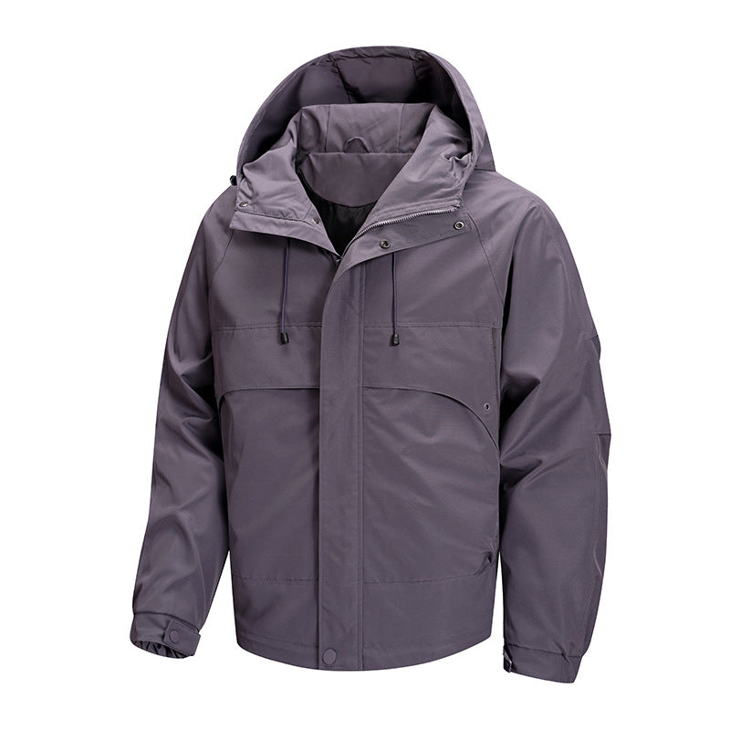 Herren urbane Allwetter-Hybridjacke mit gesteppter Innenseite, verstellbarer Kapuze und verdeckten Reißverschlusstaschen – Taviero