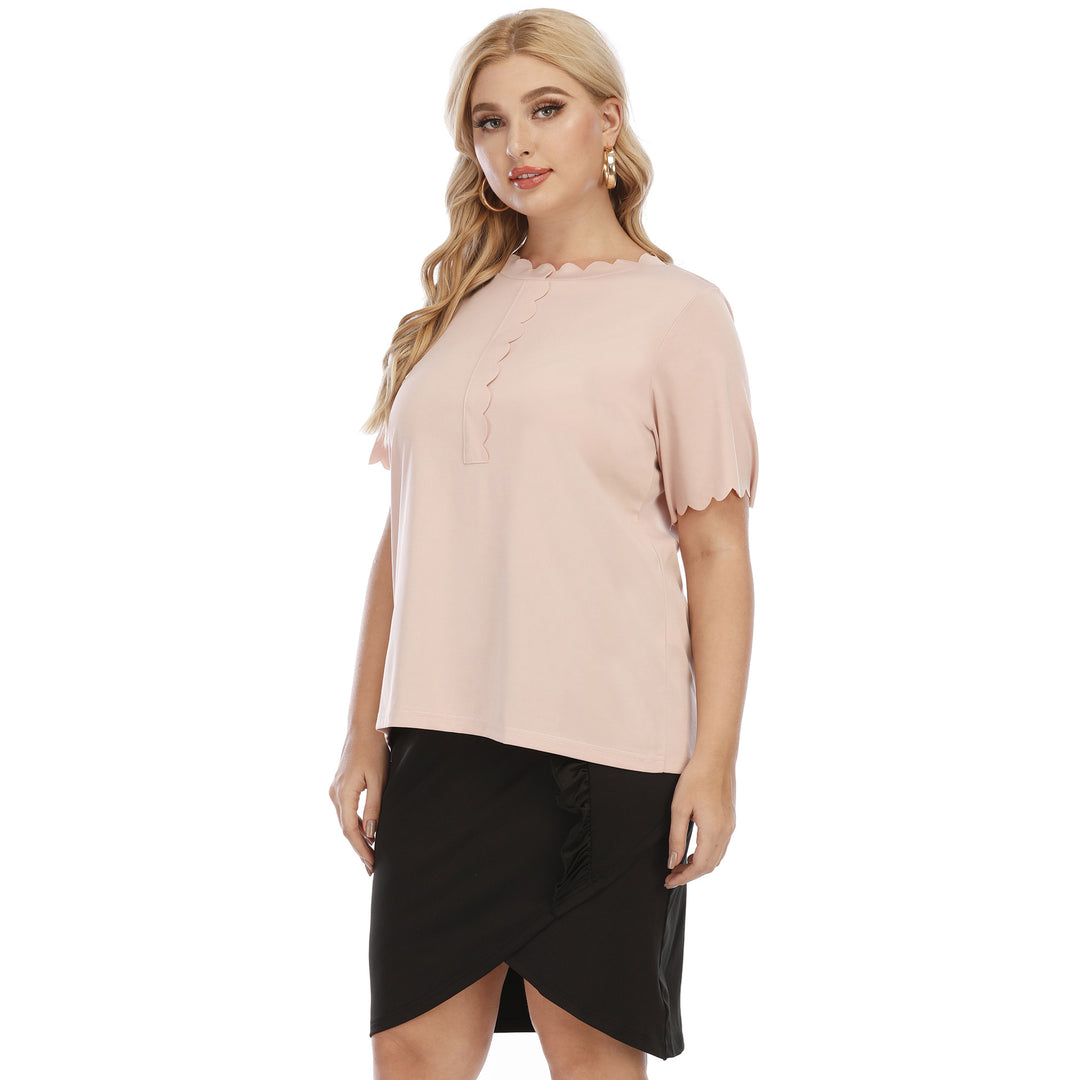 Damen elegantes Oberteil mit wellenförmigem Ausschnitt Echo Archiv