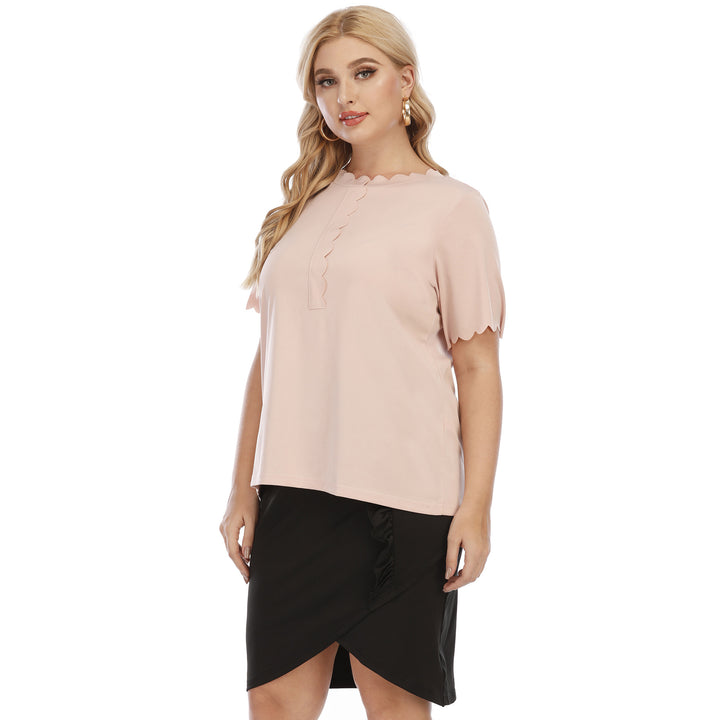 Damen elegantes Oberteil mit wellenförmigem Ausschnitt Echo Archiv