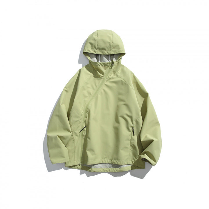 Unisex Leichte Tech-Regenjacke mit asymmetrischem Reißverschluss Echo Archiv