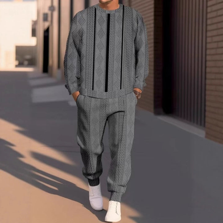 Herren legerer Sweatanzug mit modernem Streifenmuster und bequemen Details Echoarchiv