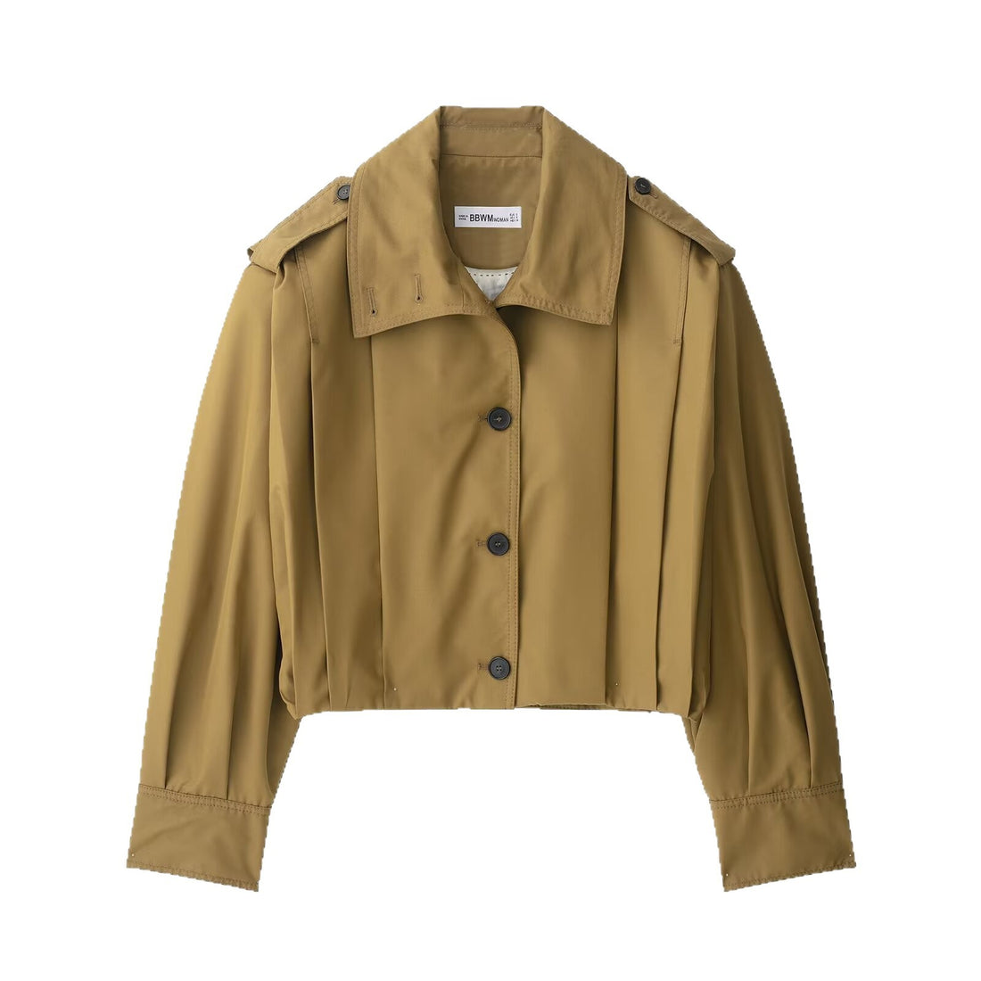 Damen Kurzgeschnittene Trenchjacke im Boxy-Schnitt mit breitem Revers und Epauletten Echoarchiv