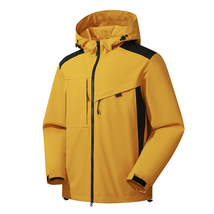 Herren technische Softshelljacke mit Kapuze, diagonalem Brustfach und Multifach-Reißverschlusstaschen Echo Archiv