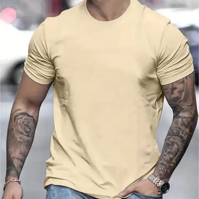 Herren Basic Rundhals T-Shirt aus atmungsaktivem Material Echoarchiv
