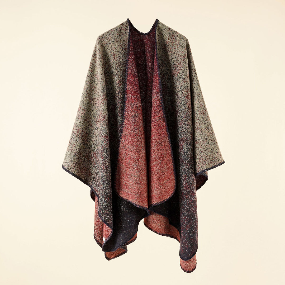Damen Jacquard Poncho mit Paisley‑Muster – Avérine