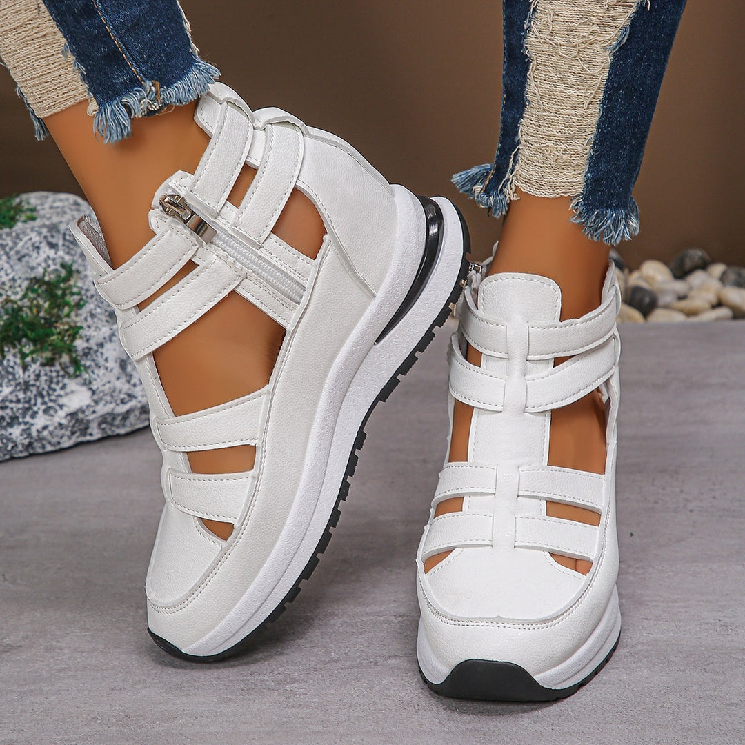 Damen Sportliche Plateau-Sandale mit geflochtenem Riemen und dämpfender Profilsohle – Sorelia