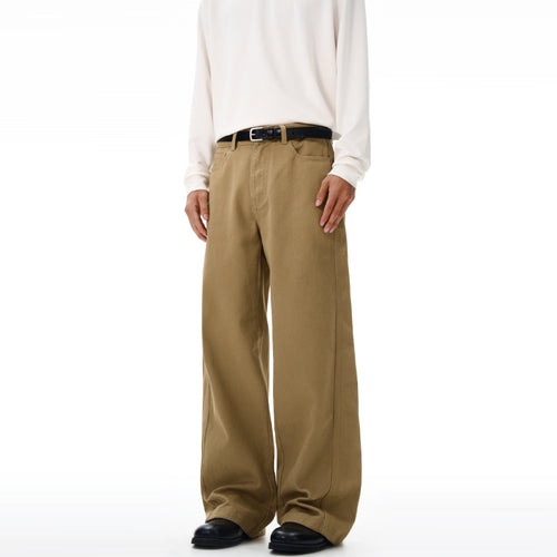 Herren Weite High‑Waist Denimhose mit weitem Bein und Cleanem Minimaldesign Echo Archiv