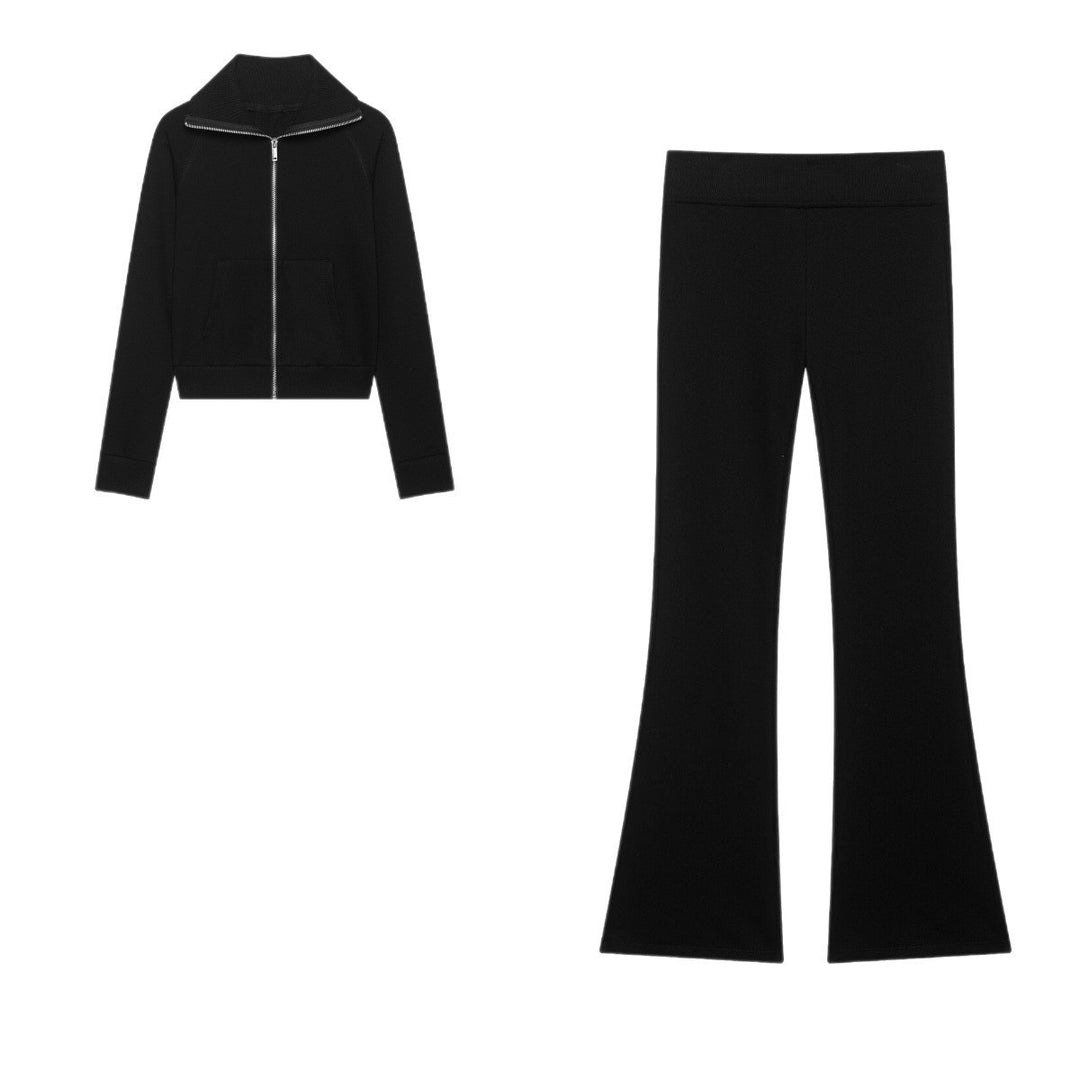 Damen Hochtaillierte Stretch-Flared-Hose mit weitem Schlag und elastischem Bund Echo Archiv