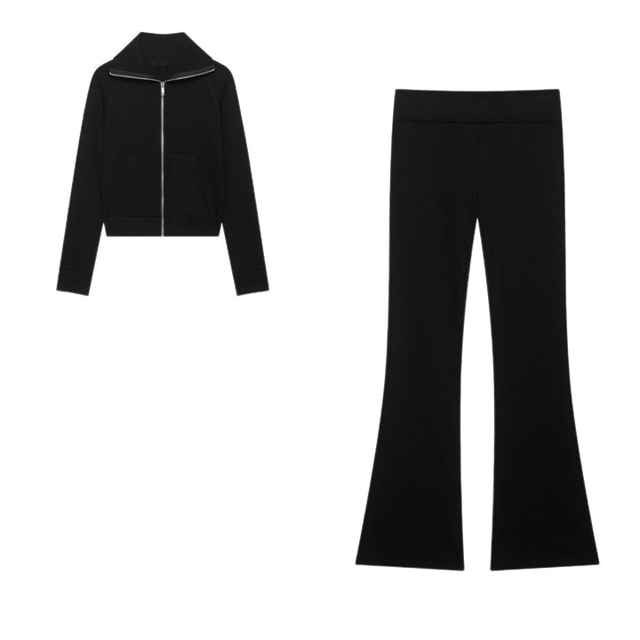 Damen Hochtaillierte Stretch-Flared-Hose mit weitem Schlag und elastischem Bund Echo Archiv