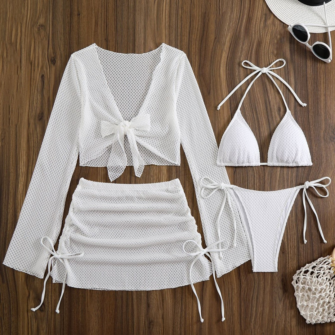 Damen Badeanzug-Set mit trendigem Netzdesign und verstellbaren Details Echo Archiv