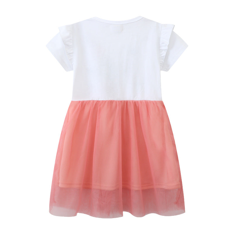 Mädchen Kurzarm Kleid mit floralem Tüllrock Echo Archiv