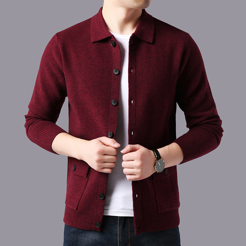 Herren lässiger Cardigan mit praktischen Taschen und Knopfverschluss Echoarchiv