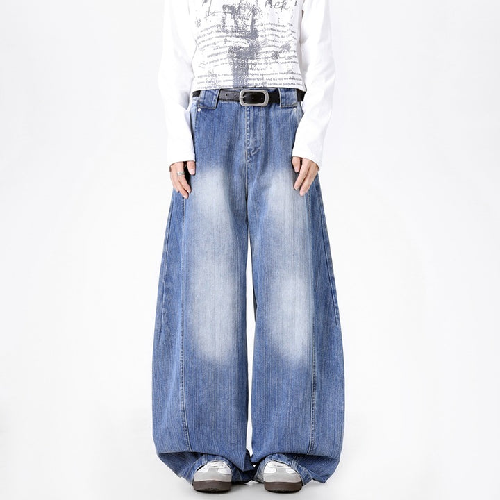 Herren Extraweite Baggy-Jeans mit extrem weitem Bein, tiefem Schritt & markanter Used-Waschung Echoarchiv