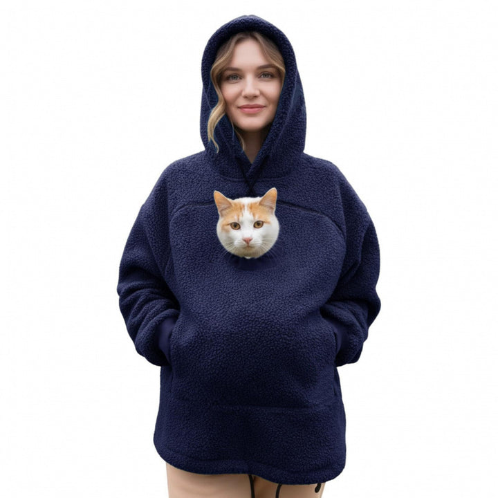 Damen Kapuzenpullover mit integrierter Katzenhöhle und extra weichem Fleece Echo Archiv