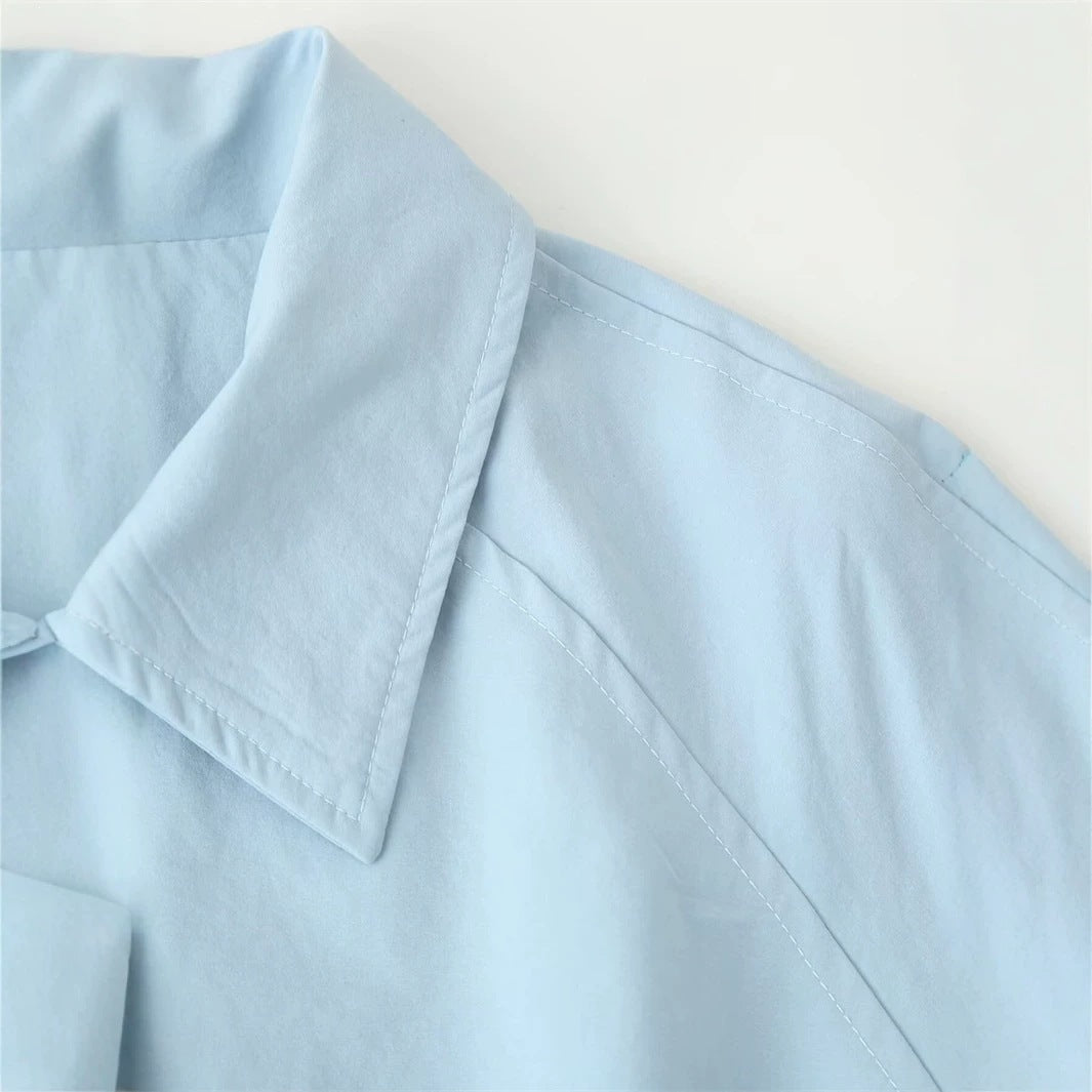 Damen langer taillierter Trenchcoat mit Bindegürtel und Hemdkragen Echo Archiv