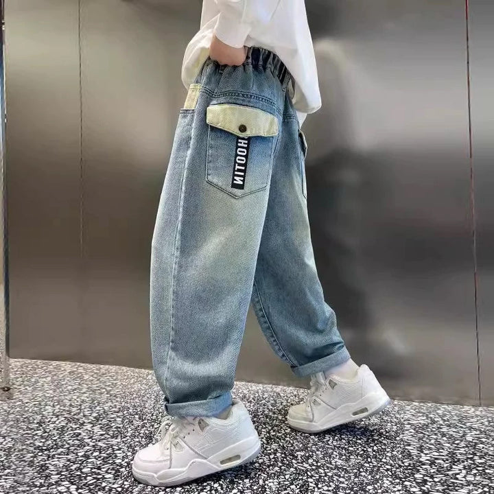 Damen lässige Baggy-Jeans mit seitlichen Taschen Echo Archiv