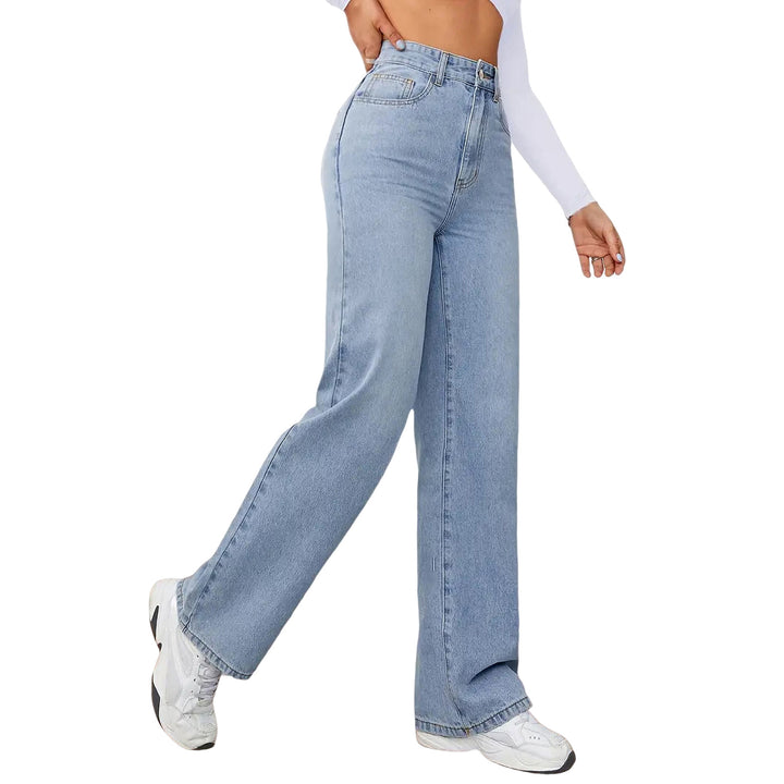 Damen High-Waist Weite-Jeans mit geradem Bein Echo Archiv