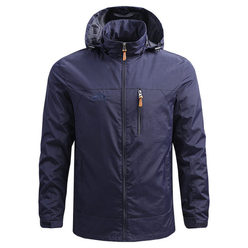Herren Leichte atmungsaktive Outdoorjacke mit Kapuze, Brust-Reißverschluss und windabweisender Shell Echoarchiv