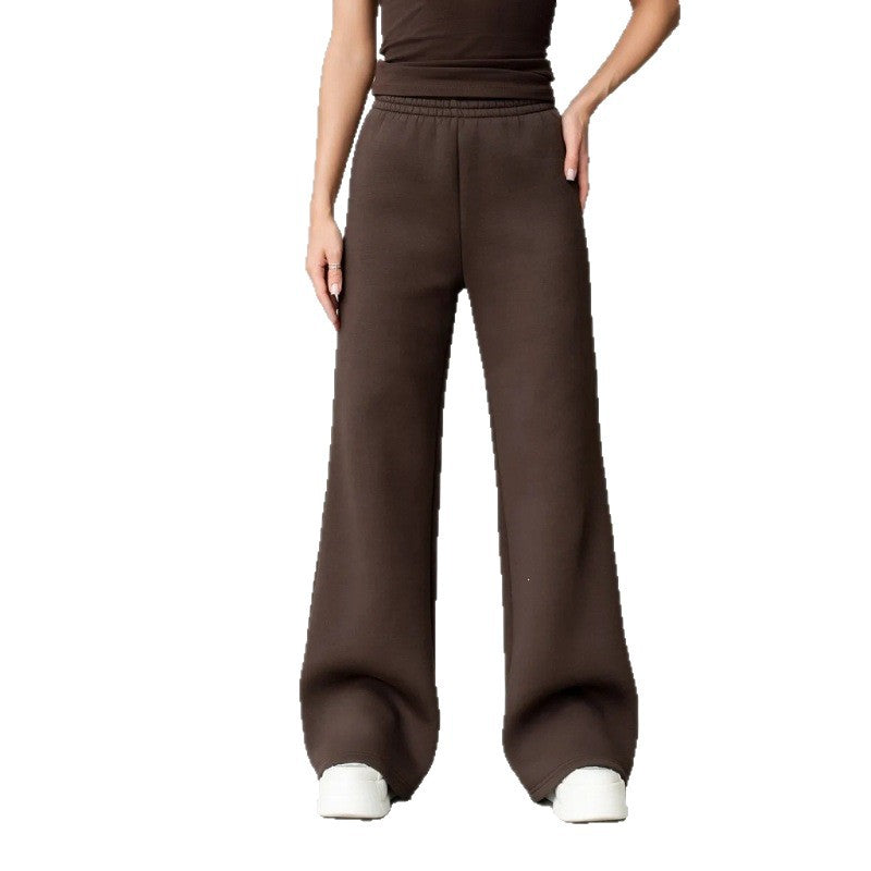 Damen nan fließende Palazzo-Loungehose mit extra weitem Bein elastischem Komfortbund und dezenten Eingrifftaschen Echo Archiv