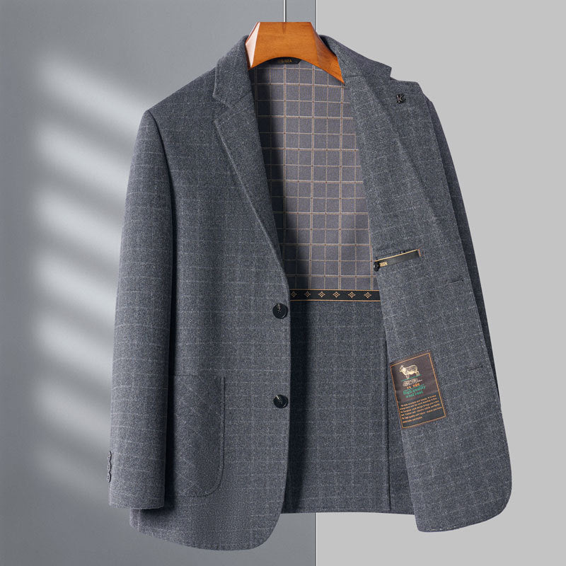 Herren eleganter Blazer mit feinem Karomuster Echoarchiv