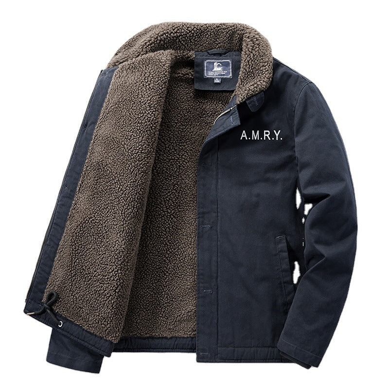 Herren Canvas-Arbeitsjacke mit Sherpa‑Futter, Thermo‑Innenlage und Kordelzugsaum Echoarchiv
