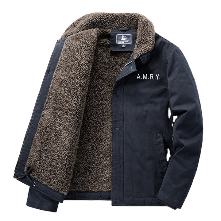 Herren Canvas-Arbeitsjacke mit Sherpa‑Futter, Thermo‑Innenlage und Kordelzugsaum Echoarchiv
