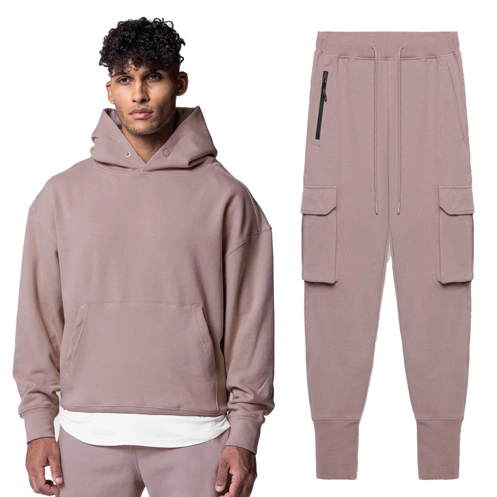 Herren Modischer Kapuzenpullover mit Cargo Jogginghose Echoarchiv