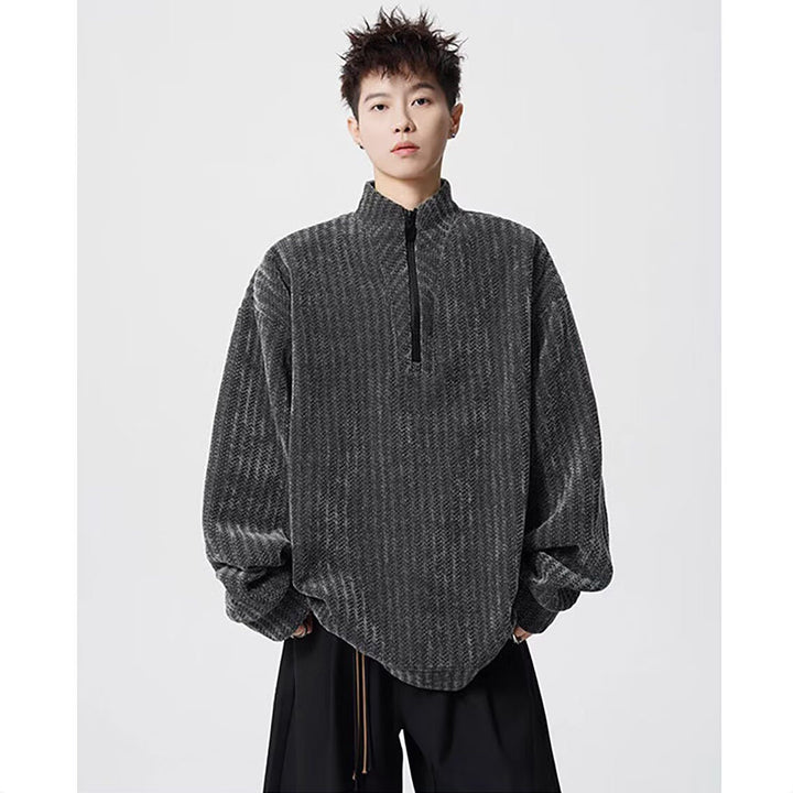 Damen Oversized Sweatshirt mit Stehkragen Echoarchiv
