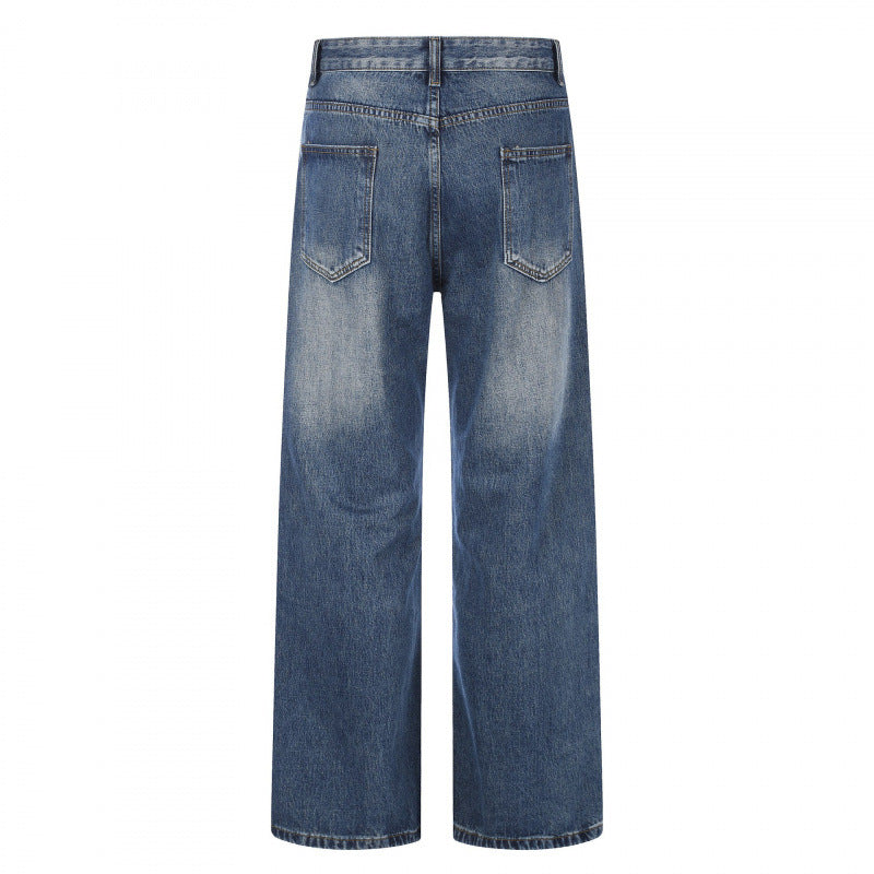Damen Highwaist-Jeans mit weitem Bein und Vintage-Waschung Echo Archiv