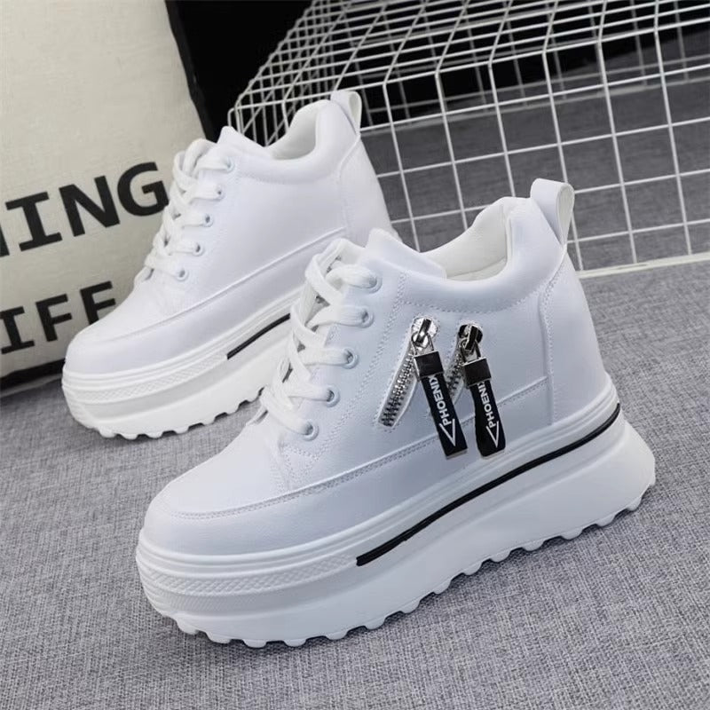 Damen Sportliche Sneaker mit Plateau und Reißverschluss Echo Archiv
