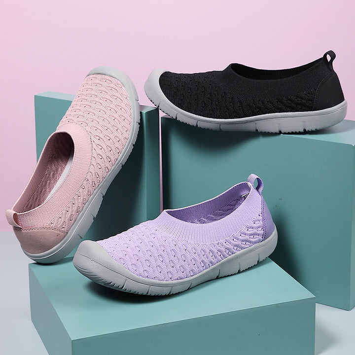 Damen nan atmungsaktiver Strick-Ballerina-Slipper mit verstärkter Zehenkappe elastischem Einstieg und flexibler Profilsohle Echo Archiv