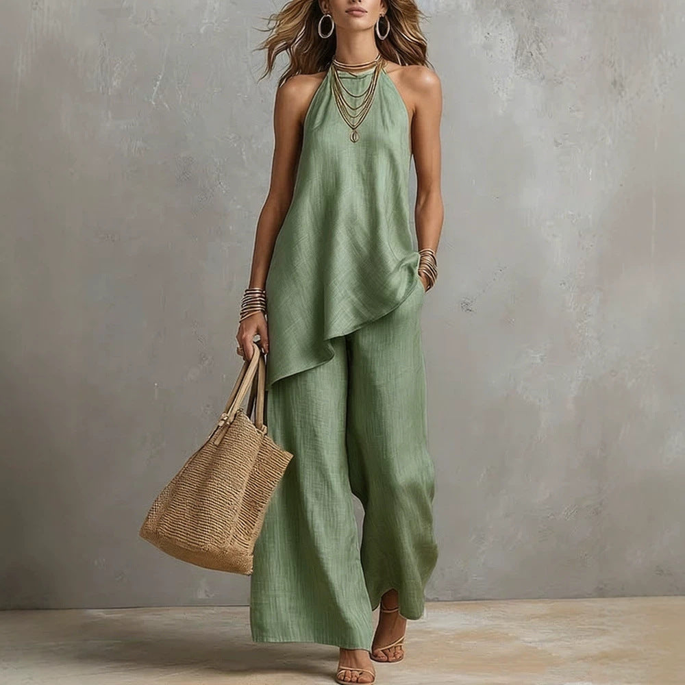 Damen luftiger Jumpsuit mit asymmetrischem Schnitt Echo Archiv